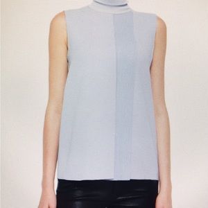 Ann Taylor Turtleneck Tank Sweater Light Blue Sleeveless Size Medium